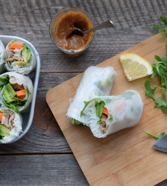 Rouleaux de riz avec filets de poisson