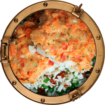 Visgratin tomaat mozzarella met rijst