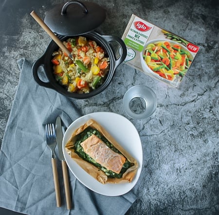 Groenterisotto met zalm