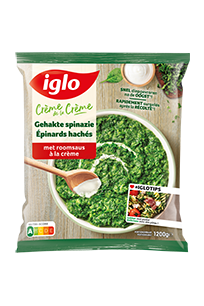 Gehakte spinazie met roomsaus