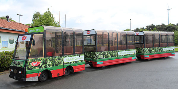Bezoekerstreintje iglo fabriek in Reken, Duitsland