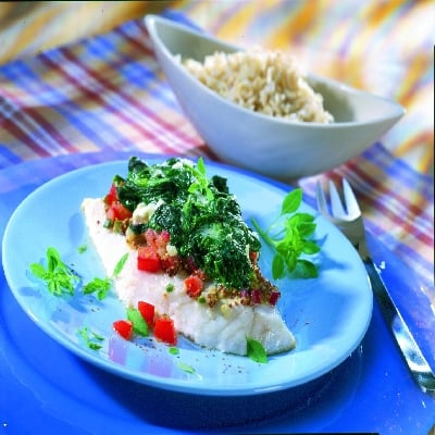 Visfilet met bladspinazie