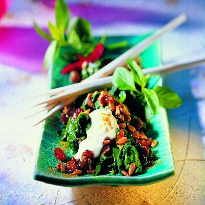 Indische spinaziesalade