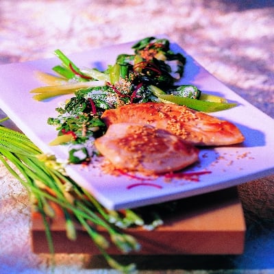 Kalkoenfilet met Aziatische spinazie